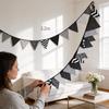 Black White Party Triangle Banner For Nursery Photos And Celebration Settings