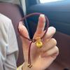 Neues tibetisches ethnisches Glücksarmband im chinesischen Stil, gelb, handgewebt, mit Quasten und Goldfragmenten, vielseitiges Modeaccessoire