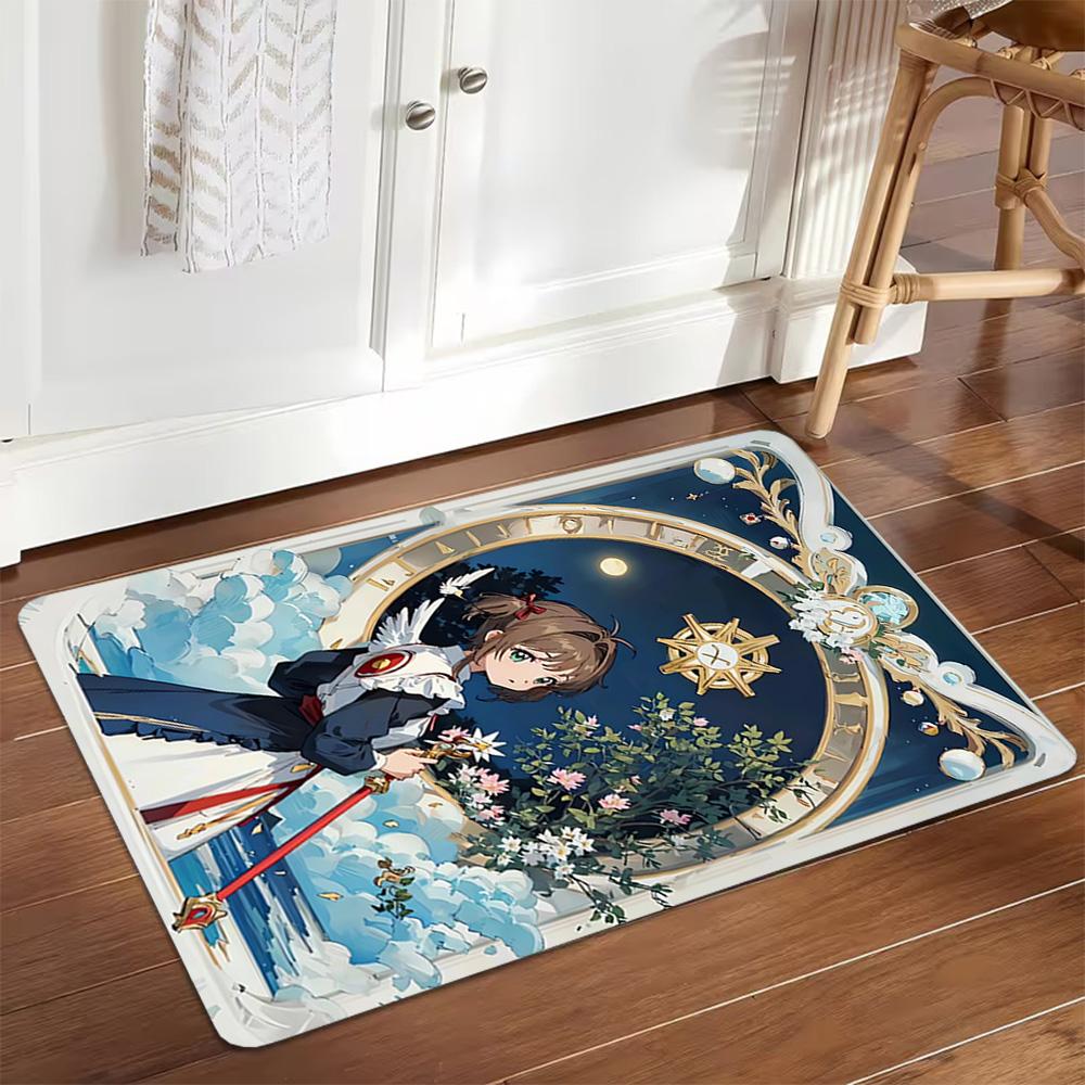 Elegant Blue Floral Dress Decoration,Carpet,Living Room,Bedroom, Non-slip,Square rug