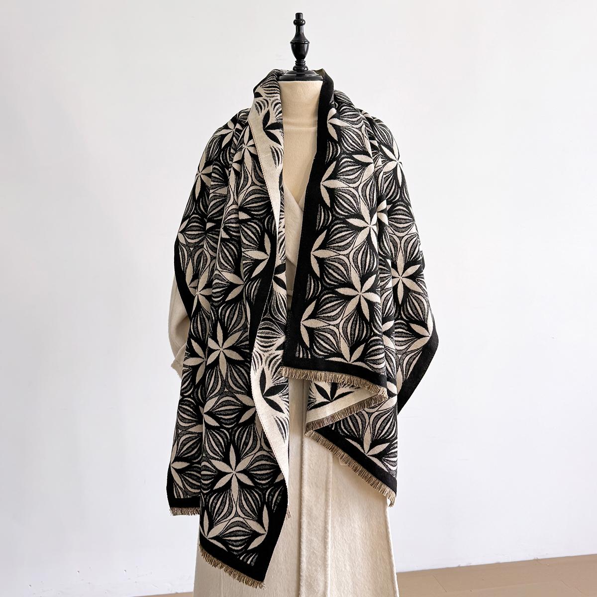 

Women Luxury Design Winter Imitation Cashmere Warm Pashmina Shawl Wraps Bandana Scraves Thick Blanket Soft Bufanda Foulard Scarf
