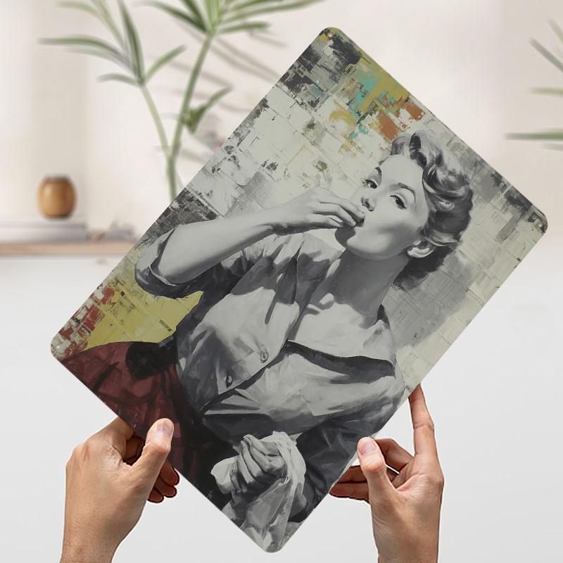 

Retro Noir 50s Woman Eating Poster Customized Wall Art Vintage Metal Signs Retro Tin Plaque for Man Cave Home Decor Coffee Bar 7.9x11.8In(20x30cm)