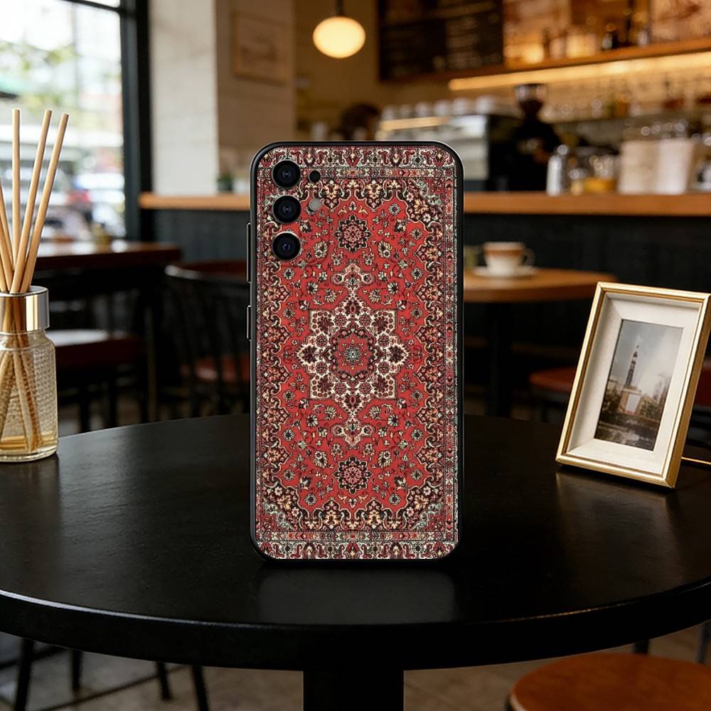 

Чехол для телефона с персидским ковром для Samsung S25, S24, S21, S22, S23, S30, Ultra, S20, Plus, Fe, Lite, Note, 10, Черный Чехол Samsung S23ULTRA5G