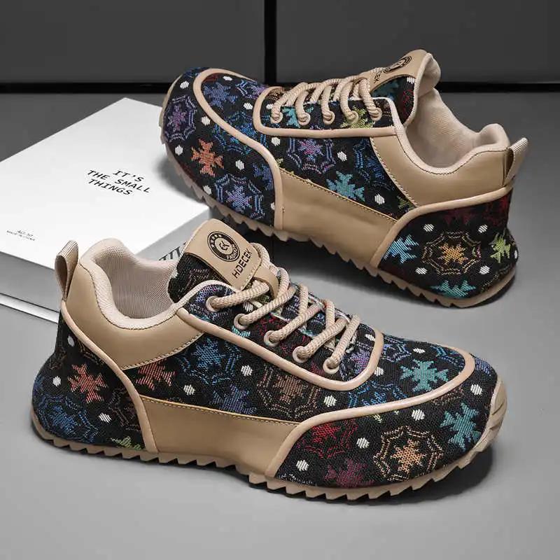 Fashion Round Tip Khaki Casual Shoes Man Brand Vulcanize Luxurious Sneakers White Tennis Men Sports Flatas Entertainment Casuals