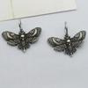 Gothic Vintage Moth Ear Hoops For Women Girls Fashion Pagan Witch Jewelry Accessories Gift Moon Moth Charm Pendant Earrings New