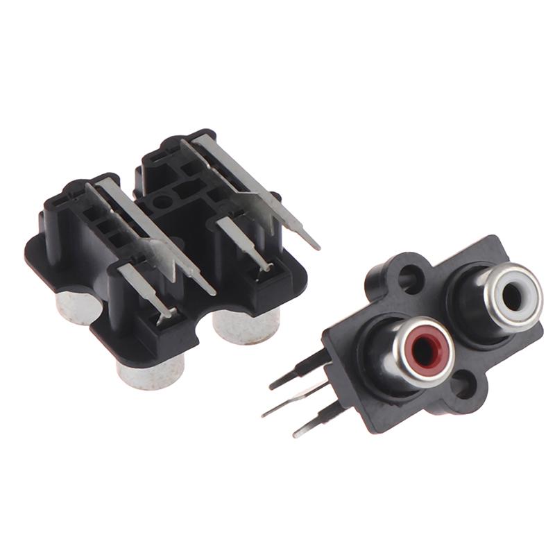 5Pcs 2/4 Hole Rca Female Stereo Audio Jack Av Audio Input Socket Connector