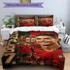 Ronaldo's Legacy Fußball Druck 3-teiliges Bettwäsche-Set Bettbezug mit 2 Kissenbezügen Zuhause Geburtstagsgeschenk