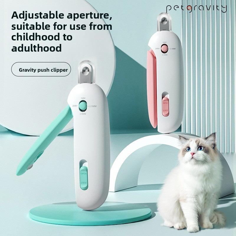 Gravity Push Clipper, Cat Nail Clipper, Pet Round Hole, Rabbit and Dog Nail Clipper, Adjustable Special Clipper