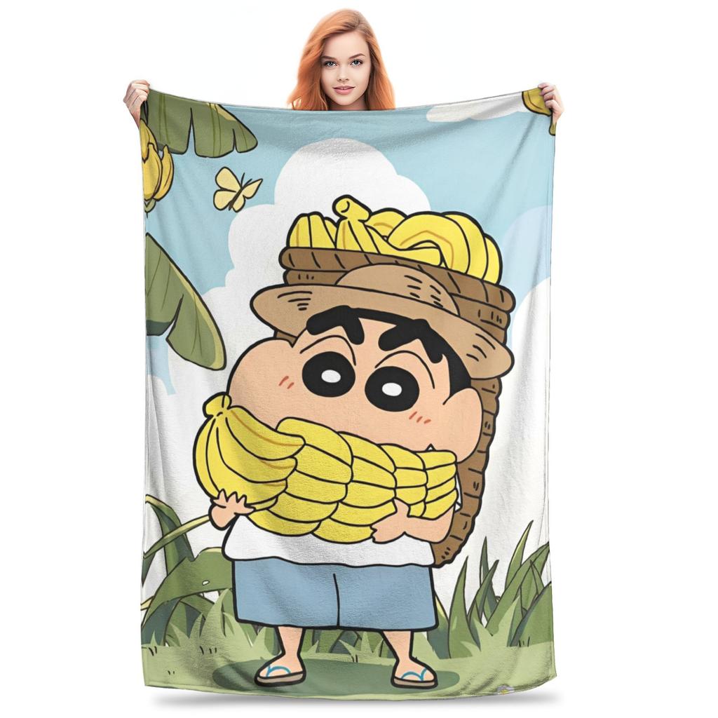 Crayon Shin-chans Cartoon Anime Print Blanket For Men Women Cozy Soft  Throw Blankets for Sofa 50x60 Inches Multi-size