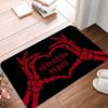 Halloween Dancing Skeletons Door Mat Spooky Skull Non-Slip Welcome Entrance Rugs Kitchen Bedroom Living Room Carpet Decoration