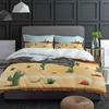 Cartoon Cactus Desert Bedding Set 3pcs Boys Girls Duvet Cover Pillowcase Kids Adult Quilt Cover Double Bed Set Home Textile