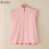 ZANZEA Women Casual Round Neck Summer Sleeveless Blouse