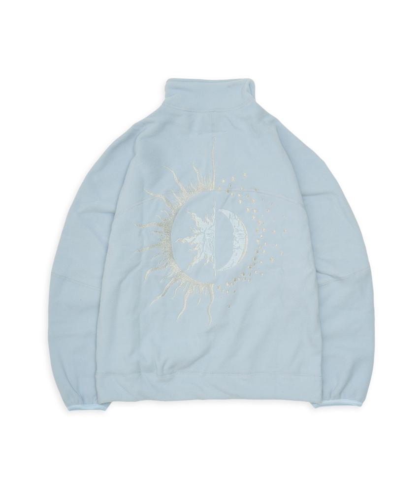 To With Tuewid Light Weight Fleece Set Up Zip Up In Powder Blue