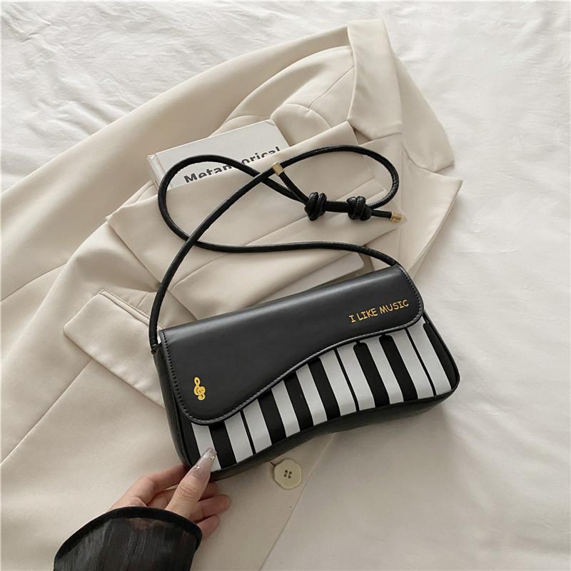 

Summer new beautiful piano pattern casual small square bag girl retro casual shoulder messenger bag bag woman