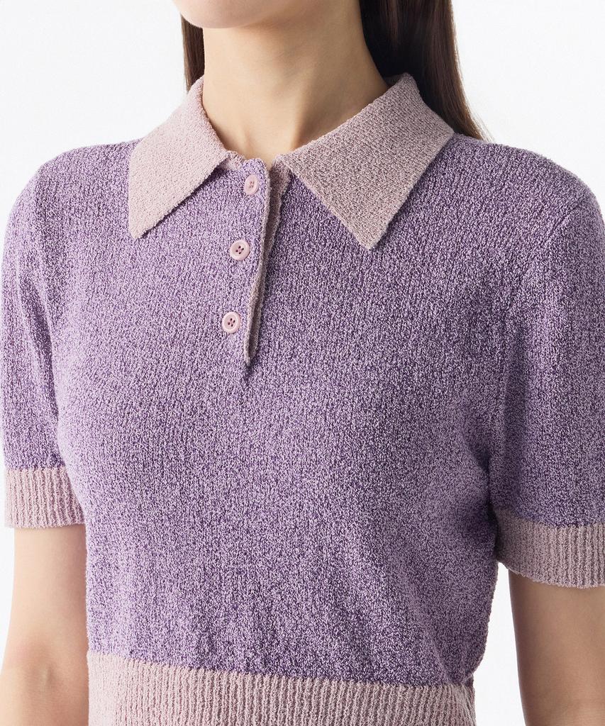 MUSINSA STANDARD WOMAN Women'S Boucle Knitted Polo Shirt [Purple]