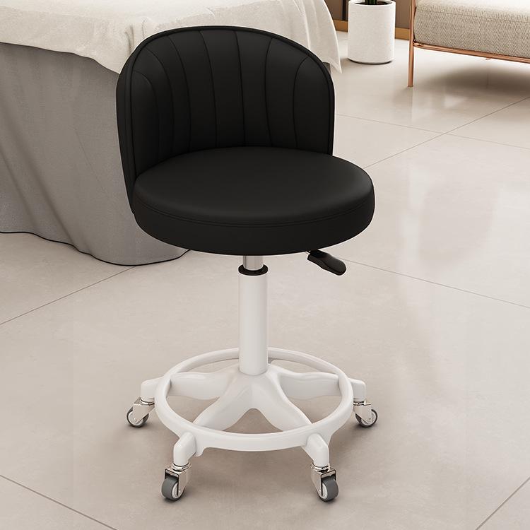 Beauty Rotating Stool with Backrest - Makeup/Barber/Dressing Table Chair with Casters
