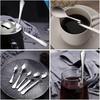 4pcs Stainless Steel Jam Honey Spoon Curved Handle Coffee Spoon Milk Mixing Spoons Teaspoon Hanging Cup Dessert Tea Spoon for Wedding Party Family