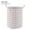 Cotton Linen Plaid Foldable Laundry Hamper & Multifunctional Storage Basket