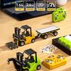 1/64 Mini Desktop Toy Car Alloy Rc Forklift Truck App 2.4G Remote Control Car Flatbed Cart Vehicle Toy for Children Adult Gifts