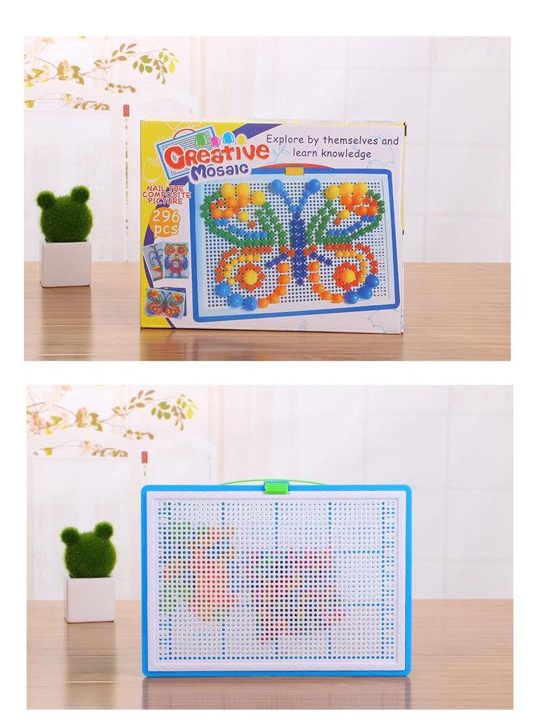 Kreatives Pilz-Steckbrett-Puzzle für Kinder - 296 Teile Früherziehungsspielzeug