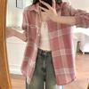 1116 New Spring and Autumn Design Plaid Shirt Jacket Women's New Loose Casual Meat Cover Medium and Long Shirt