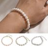 Small Rice Pearls Rice Pearl Strand Bracelets Adjustable Chain Beaded Strand Bracelets  Women