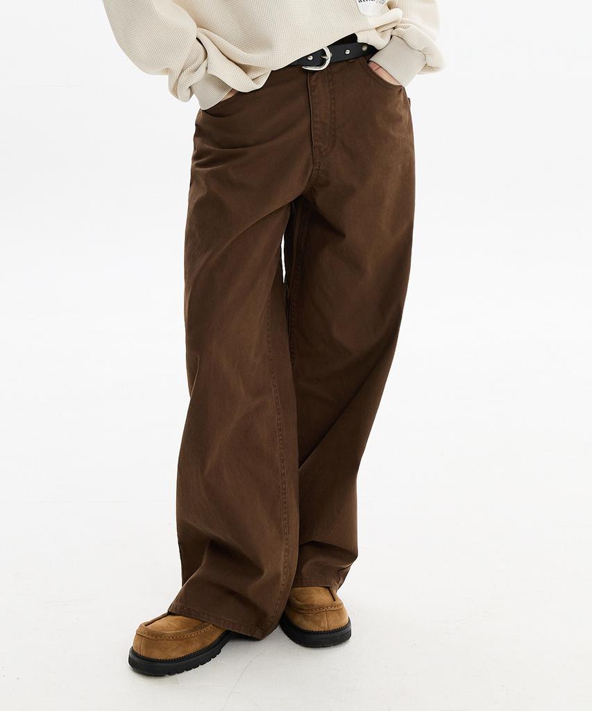 HOODHOOD Hd Chain Embroidery Cotton Pants Brown