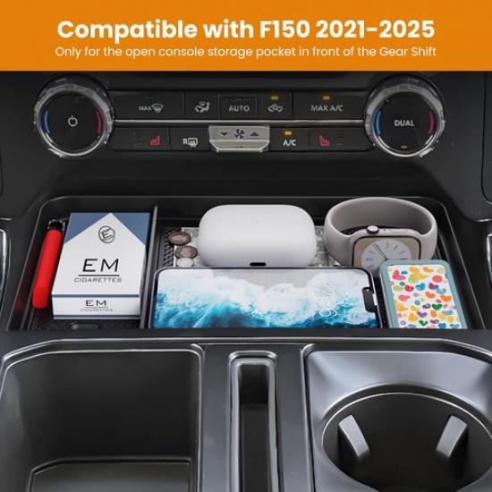 For -2025 Ford F150 Accessory Center Console Storage Box Cubby Storage Tray