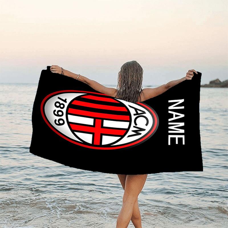 1pc Football26 Beach Towel with Custom Name, Beach/Swimming/Bath/Picnic/Camping Towel, Suitable for Seaside Beaches