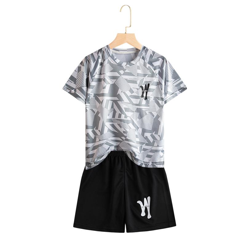 Dubbped Kids Running Clothes Sets Boys Football Jersey Short Sleeve Children Sports Training Uniforms Soccer Jerseys 2-piece Set