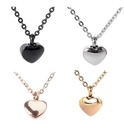 Stainless Steel Heart-shaped Cremation Urn Necklace for Ashes Memorial Keepsake Pendant with Sealing Rubber Ring for Me