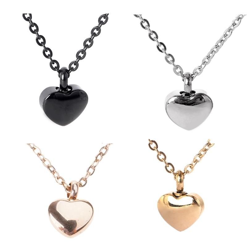 Cremation Jewellery Ash Urn Pendant Keepsake Memorial Necklace Locket Heart-shaped Minimalist Commemorative Gift