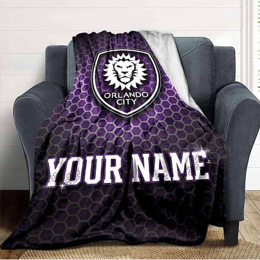 Name Individuell Orlando City SC Aufdruck Flanelldecke Hohe Qualität Warm Bequem Decke für Alle Jahreszeiten Perfekt für Geschenke Heimdekoration