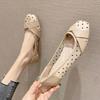 Young Mesh Square Toe Woman Flats Y2k 2025 Trend Cheap Clearance Shoes for Women Quick Delivery High Quality Fashion Social Shoe