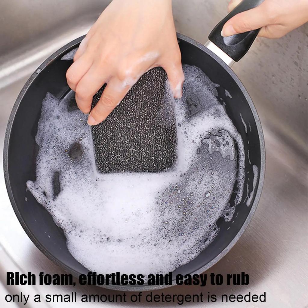 6Pcs Kitchen Dishwashing Sponge Does Not Hurt Pot Brush Pot Artifact Household Scratch-free  Sponge Wipe Brush Cleaning tools