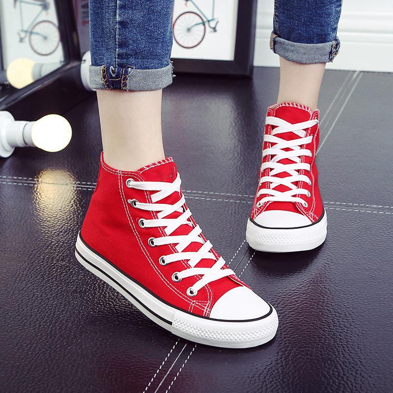 Women Canvas Shoes Men's Shoes Student High-top Fashion Couple Sneakers Lace-up Women Casual Shoes