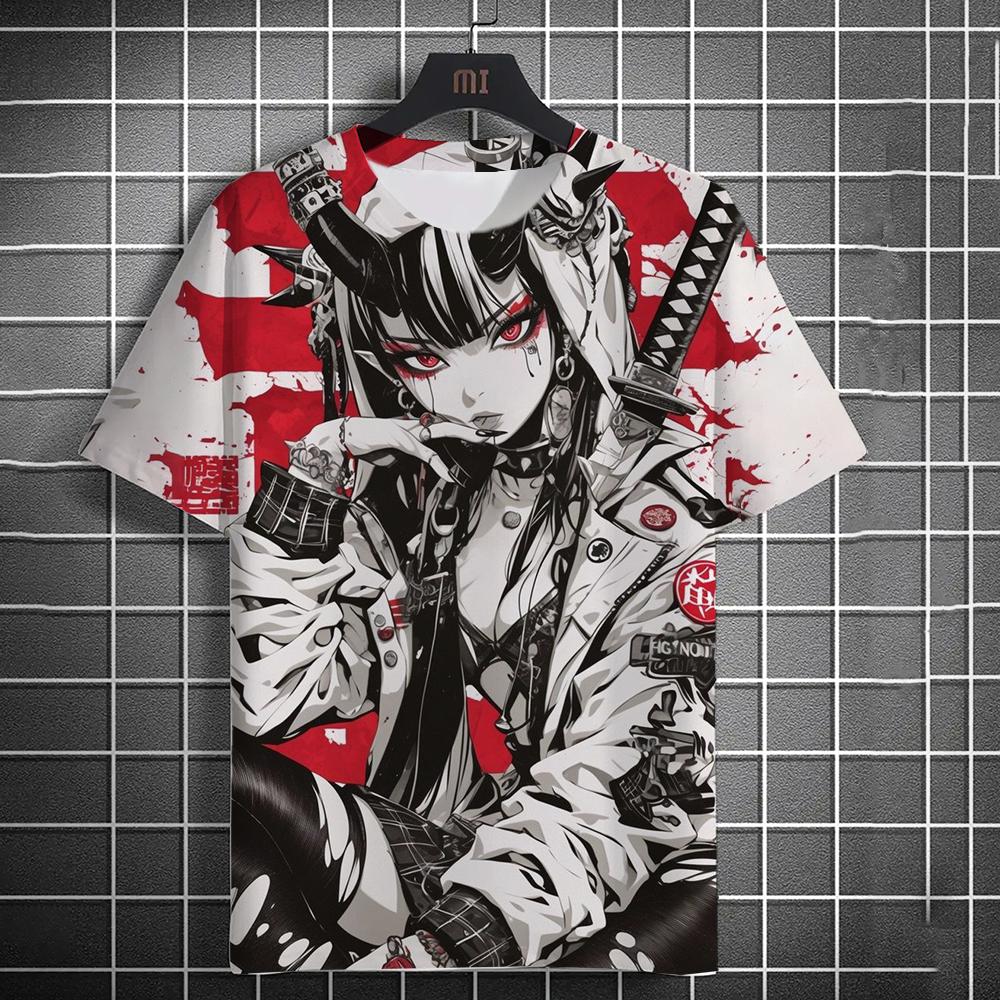 Pánské a dámské letní módní 3D potisk anime potisk tričko ležérní polyesterový kulatý výstřih ležérní trička s krátkým rukávem top