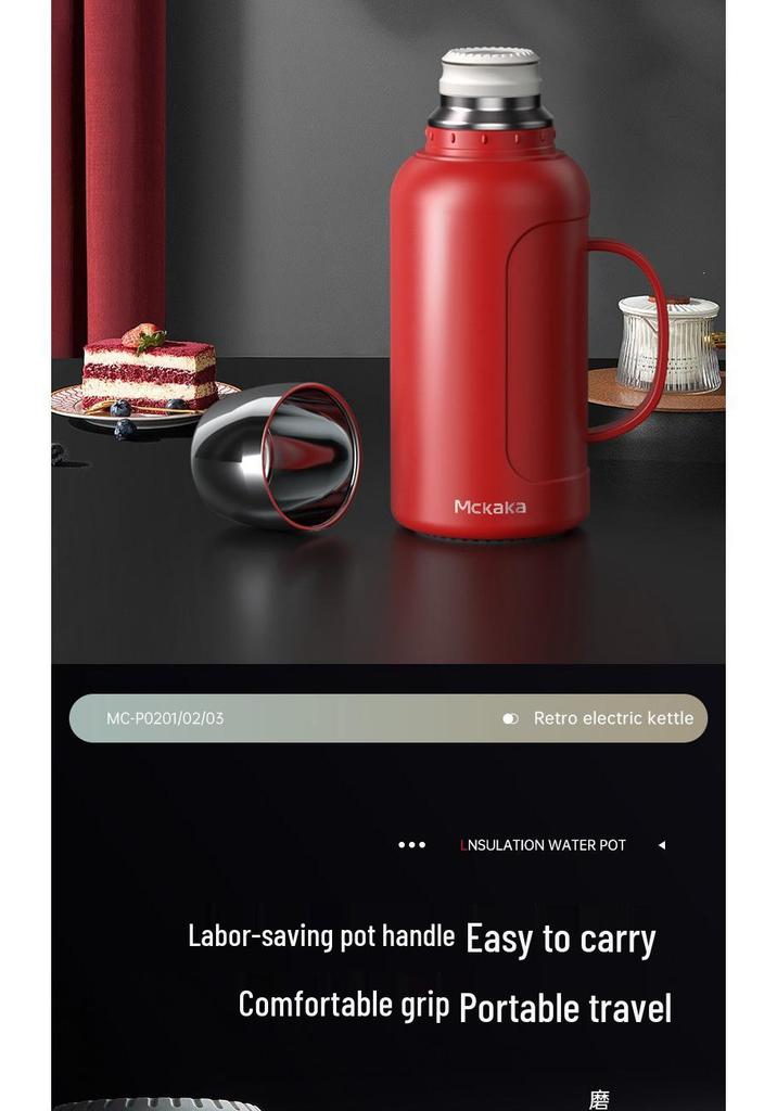 Mckaka 316L Stainless Steel Insulated Thermos - Large Capacity Double Wall Vacuum Cup for Home and Outdoor Use
