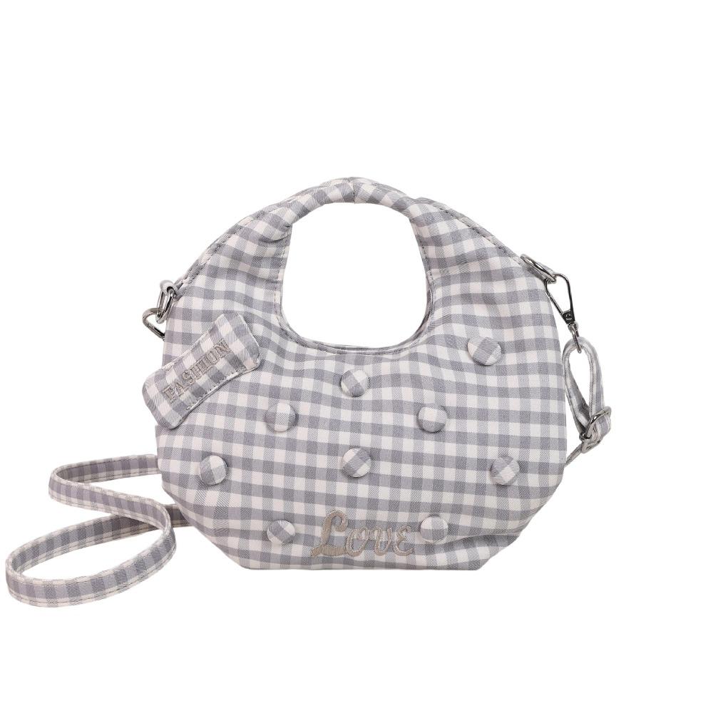

Cute Crossbody Shoulder Bag Nylon Girly Commuting Bag Simple Cookie Design Handbag Shopping серый