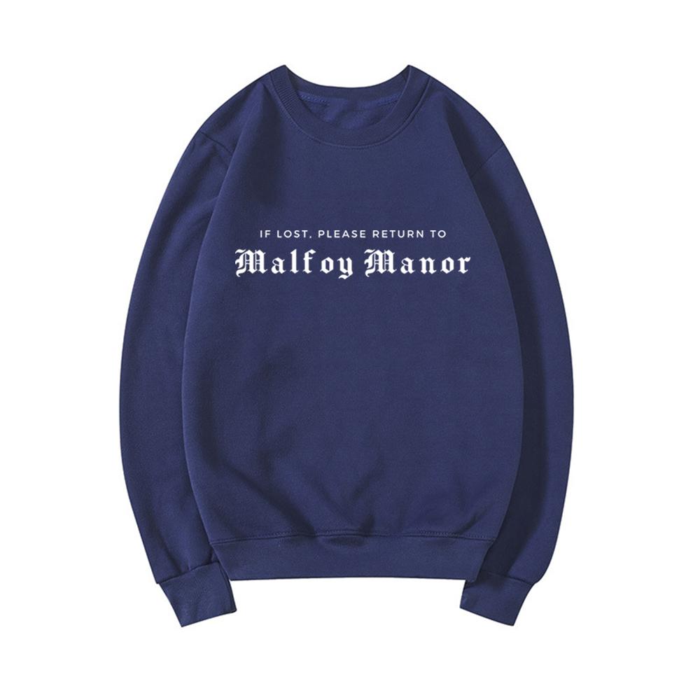 Malfoy Manor Book Sweatshirt Malfoy Sweatshirts Wizard School Hoodie Dark Academia Clothing Women Long Sleeve Pullovers Tops
