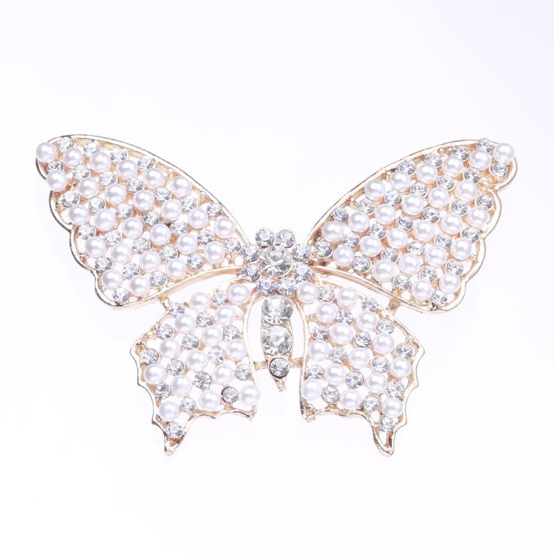 

SKEDS Fashion Luxury Women Pearl Crystal Butterfly Cute Brooch Jewelry Elegant Banquet Wedding Party Insect Brooches Pins Gift золотой