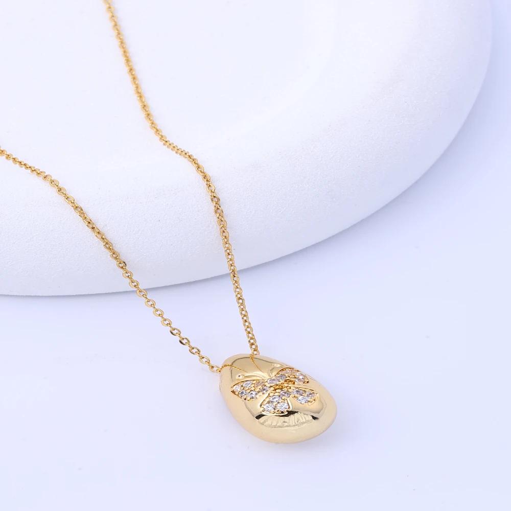 Cross-border Set High-quality Water Drop Titanium Steel Necklace Does Not Fade and Is Plated with 18K Gold