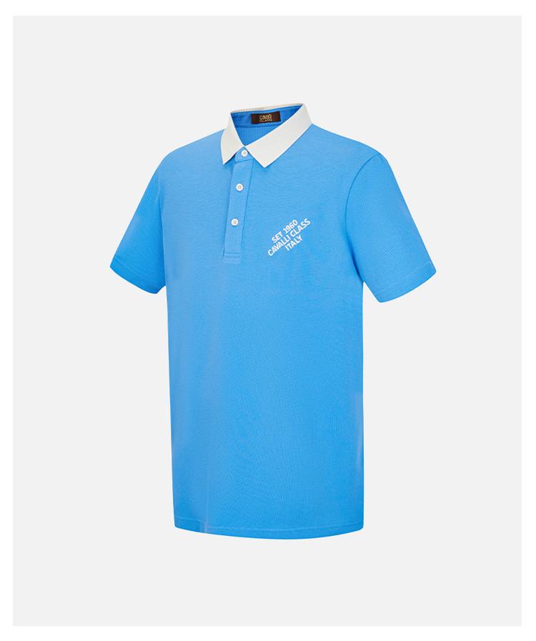Men's 100% Cotton Short-Sleeved Polo Shirt with Contrasting Collar
