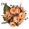 Fake Flowers Simulation Flower High Ornamental Realistic Bouquet 9 Artificial Heads Peony for Wedding