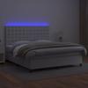 Maison Exclusive - Bed Slatted Base with Mattress and LED White 180x200 Cm