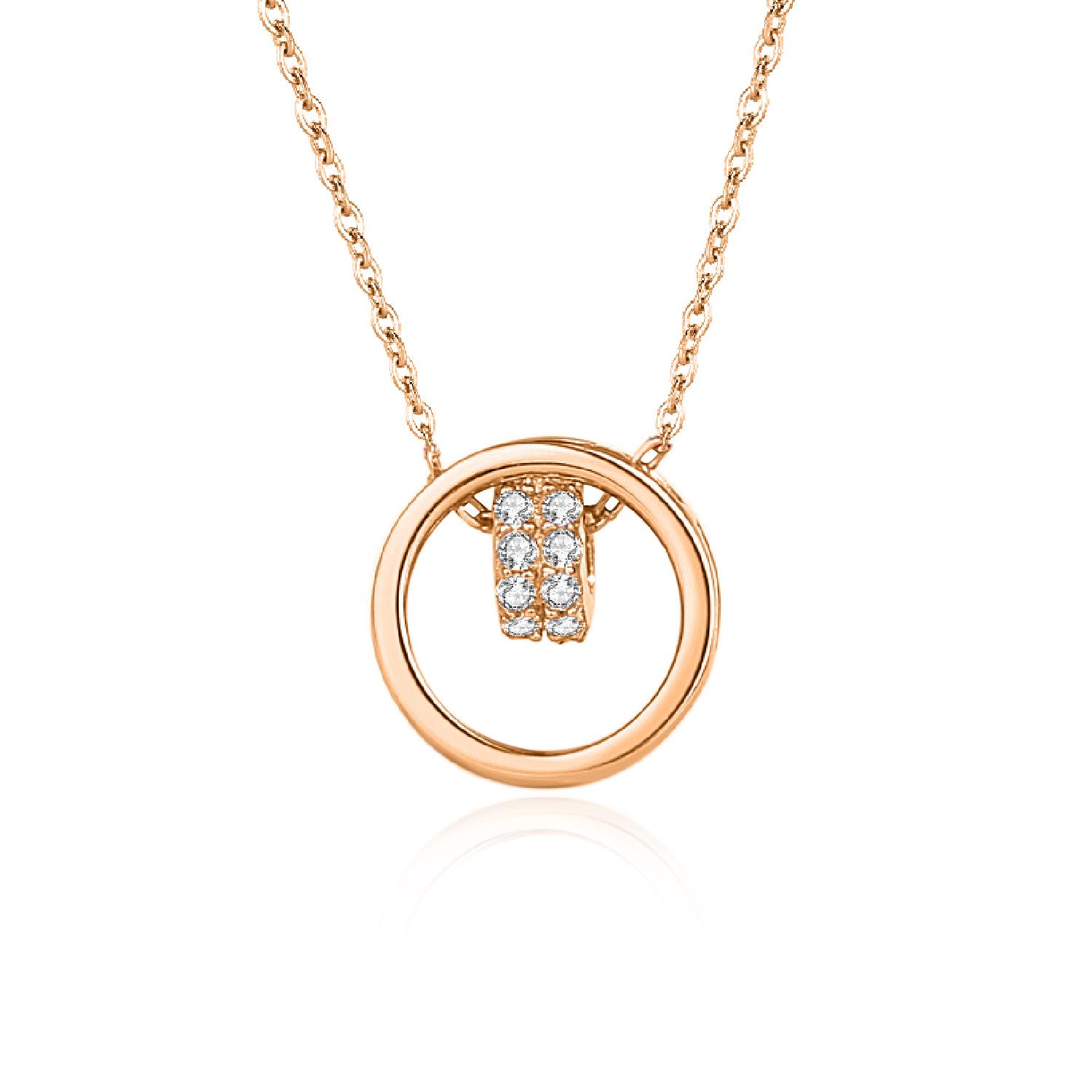 

S925 Silver Double Circle Necklace - Women s Light Luxury Simple Clavicle Chain Holiday Gift 925 Silver рожевий колір золота