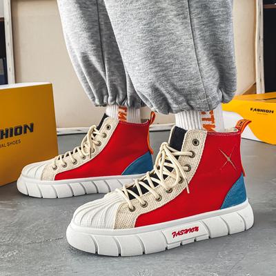 Spring Autumn Mens High Top Sneakers Breathable Designer Canvas Sneakers Man Casual Hip Hop Canvas Shoes Men Skateboard Footwear