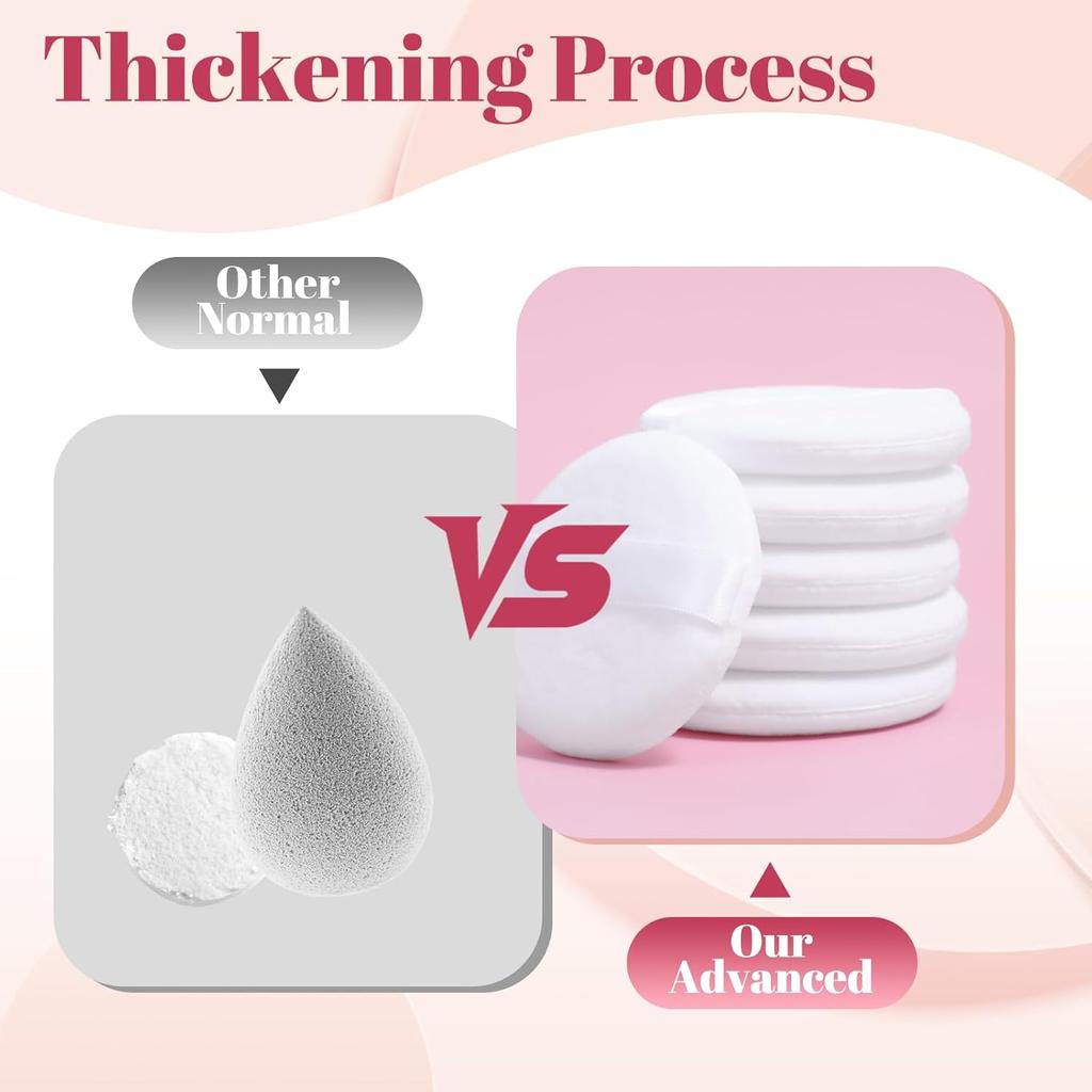 simarro 6 PCS Setting Powder Puff, Cotton Round Makeup Puff Beauty Makeup Tools Body Powder Puff Applicator Reusable for Loose Powder Setting Powder