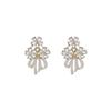 Exquisite Silver Needle Bow Tassel Stud Earrings: Women's Sweet Floral Light Luxury Jewelry