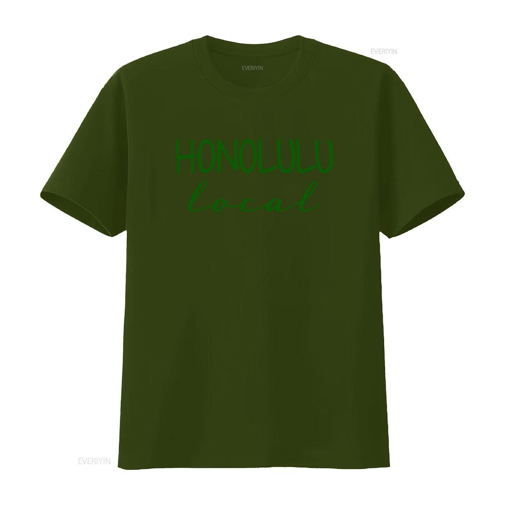 Honolulu Local Hawaiian Love City Pride Beach Gray T Shirt for vintage Washed Top For Everyday Wear fashion graphic Stretched