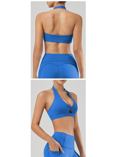 Europäischer & Amerikanischer Neckholder Sport-BH - Rückenfreies Yoga-Top für Damen